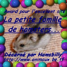 Un award auquel je tiens beaucoup